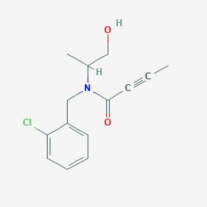 molecular formula C14H16ClNO2 B2977131 N-[(2-Chlorophenyl)methyl]-N-(1-hydroxypropan-2-yl)but-2-ynamide CAS No. 2411247-85-1