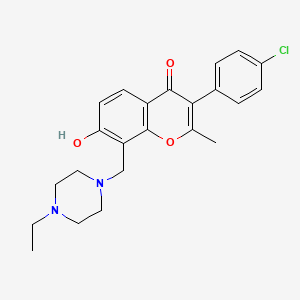 molecular formula C23H25ClN2O3 B2977135 3-(4-chlorophenyl)-8-((4-ethylpiperazin-1-yl)methyl)-7-hydroxy-2-methyl-4H-chromen-4-one CAS No. 848688-44-8