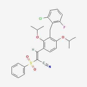 (E)-3-[3-(2-chloro-6-fluorobenzyl)-2,4-diisopropoxyphenyl]-2-(phenylsulfonyl)-2-propenenitrile