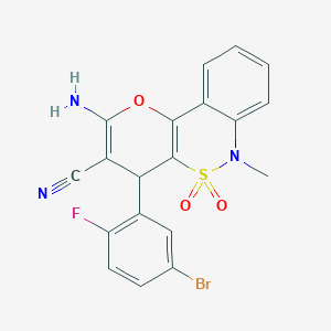 2-Amino-4-(5-bromo-2-fluorophenyl)-6-methyl-4,6-dihydropyrano[3,2-c][2,1]benzothiazine-3-carbonitrile 5,5-dioxide
