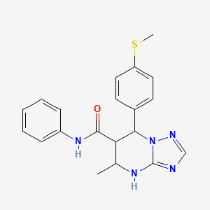 molecular formula C20H21N5OS B2977150 5-methyl-7-(4-(methylthio)phenyl)-N-phenyl-4,5,6,7-tetrahydro-[1,2,4]triazolo[1,5-a]pyrimidine-6-carboxamide CAS No. 1212405-00-9