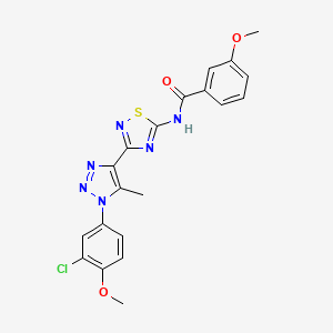 molecular formula C20H17ClN6O3S B2977151 N-{3-[1-(3-chloro-4-methoxyphenyl)-5-methyl-1H-1,2,3-triazol-4-yl]-1,2,4-thiadiazol-5-yl}-3-methoxybenzamide CAS No. 895118-00-0