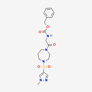 molecular formula C19H25N5O5S B2977153 benzyl (2-(4-((1-methyl-1H-pyrazol-4-yl)sulfonyl)-1,4-diazepan-1-yl)-2-oxoethyl)carbamate CAS No. 2034245-17-3