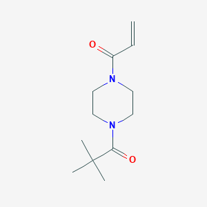 molecular formula C12H20N2O2 B2977155 2,2-Dimethyl-1-(4-prop-2-enoylpiperazin-1-yl)propan-1-one CAS No. 2224203-11-4