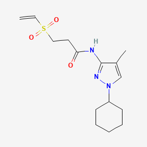 N-(1-Cyclohexyl-4-methylpyrazol-3-yl)-3-ethenylsulfonylpropanamide