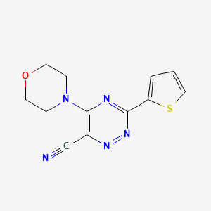 molecular formula C12H11N5OS B2977159 5-Morpholino-3-(2-thienyl)-1,2,4-triazine-6-carbonitrile CAS No. 400089-42-1