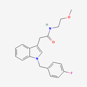 molecular formula C20H21FN2O2 B2977160 2-(1-(4-fluorobenzyl)-1H-indol-3-yl)-N-(2-methoxyethyl)acetamide CAS No. 922092-02-2