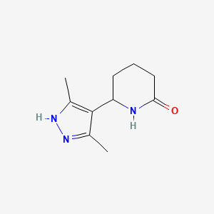 molecular formula C10H15N3O B2977167 6-(3,5-二甲基-1H-吡唑-4-基)哌啶-2-酮 CAS No. 1367676-20-7