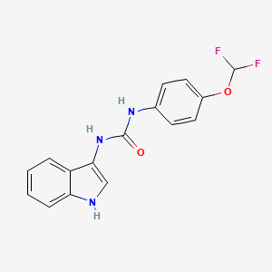 molecular formula C16H13F2N3O2 B2977168 1-[4-(difluoromethoxy)phenyl]-3-(1H-indol-3-yl)urea CAS No. 922982-95-4