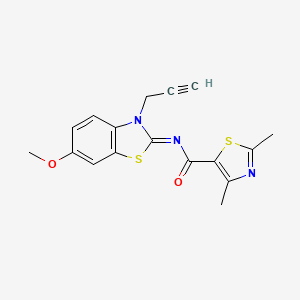 molecular formula C17H15N3O2S2 B2977171 (Z)-N-(6-甲氧基-3-(丙-2-炔-1-基)苯并[d]噻唑-2(3H)-亚甲基)-2,4-二甲基噻唑-5-甲酰胺 CAS No. 1173432-86-4