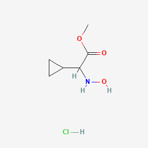 molecular formula C6H12ClNO3 B2977178 2-环丙基-2-(羟胺基)乙酸甲酯；盐酸盐 CAS No. 2377033-51-5