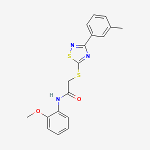 B2977180 N-(2-methoxyphenyl)-2-((3-(m-tolyl)-1,2,4-thiadiazol-5-yl)thio)acetamide CAS No. 864917-92-0