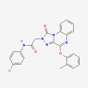 molecular formula C24H18ClN5O3 B2977181 N-(4-氯苯基)-2-(1-氧代-4-(邻甲苯氧基)-[1,2,4]三唑并[4,3-a]喹喔啉-2(1H)-基)乙酰胺 CAS No. 1189933-37-6