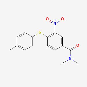 molecular formula C16H16N2O3S B2977188 N,N-dimethyl-4-[(4-methylphenyl)sulfanyl]-3-nitrobenzenecarboxamide CAS No. 303988-18-3