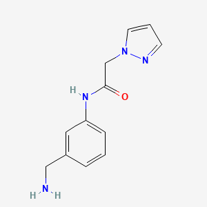 molecular formula C12H14N4O B2977190 N-[3-(aminomethyl)phenyl]-2-(1H-pyrazol-1-yl)acetamide CAS No. 1052562-46-5