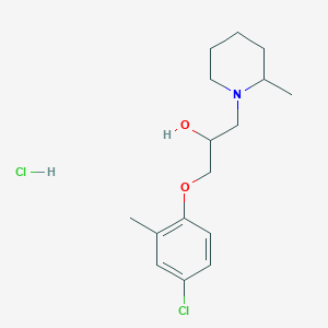 molecular formula C16H25Cl2NO2 B2977192 1-(4-Chloro-2-methylphenoxy)-3-(2-methylpiperidin-1-yl)propan-2-ol hydrochloride CAS No. 1216551-47-1