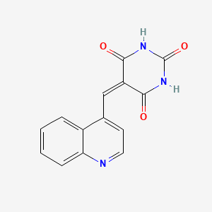 molecular formula C14H9N3O3 B2977194 5-(4-Quinolylmethylene)-1,3-dihydropyrimidine-2,4,6-trione CAS No. 927625-57-8