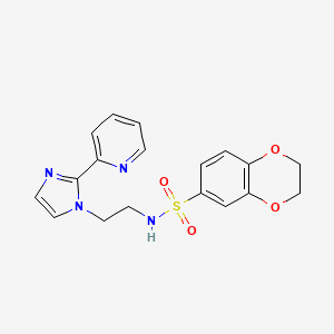 N-(2-(2-(pyridin-2-yl)-1H-imidazol-1-yl)ethyl)-2,3-dihydrobenzo[b][1,4]dioxine-6-sulfonamide