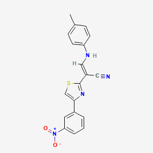 (E)-2-(4-(3-nitrophenyl)thiazol-2-yl)-3-(p-tolylamino)acrylonitrile