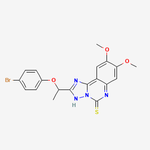 2-[1-(4-bromophenoxy)ethyl]-8,9-dimethoxy[1,2,4]triazolo[1,5-c]quinazoline-5(6H)-thione