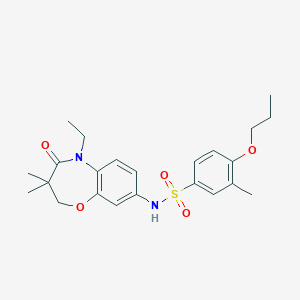 N-(5-ethyl-3,3-dimethyl-4-oxo-2,3,4,5-tetrahydrobenzo[b][1,4]oxazepin-8-yl)-3-methyl-4-propoxybenzenesulfonamide