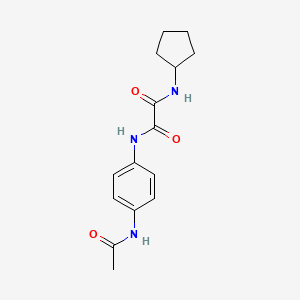 molecular formula C15H19N3O3 B2977233 N'-(4-acetamidophenyl)-N-cyclopentyloxamide CAS No. 900000-75-1
