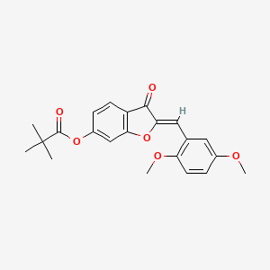 (Z)-2-(2,5-dimethoxybenzylidene)-3-oxo-2,3-dihydrobenzofuran-6-yl pivalate