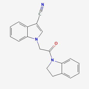 molecular formula C19H15N3O B2977236 1-[2-(2,3-dihydro-1H-indol-1-yl)-2-oxoethyl]-1H-indole-3-carbonitrile CAS No. 445416-23-9