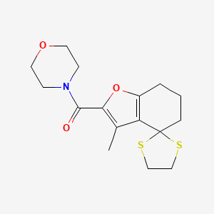 (3-methyl-6,7-dihydro-5H-spiro[benzofuran-4,2'-[1,3]dithiolan]-2-yl)(morpholino)methanone