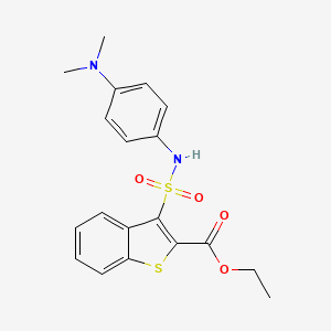 molecular formula C19H20N2O4S2 B2977249 3-({[4-(二甲氨基)苯基]氨基}磺酰基)-1-苯并噻吩-2-羧酸乙酯 CAS No. 932354-25-1