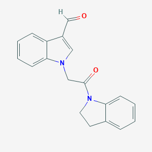 molecular formula C19H16N2O2 B297725 1-[2-(2,3-dihydro-1H-indol-1-yl)-2-oxoethyl]-1H-indole-3-carbaldehyde 