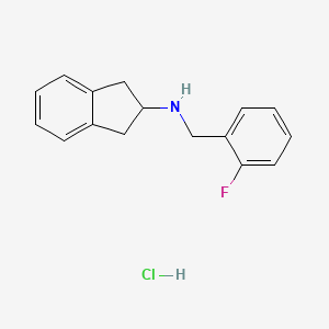 N-[(2-Fluorophenyl)methyl]-2,3-dihydro-1H-inden-2-amine;hydrochloride