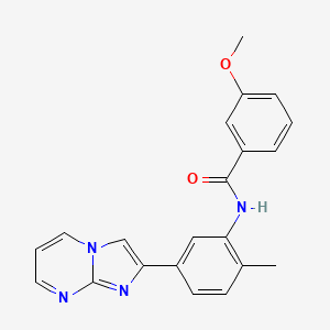 molecular formula C21H18N4O2 B2977261 N-(5-咪唑并[1,2-a]嘧啶-2-基-2-甲基苯基)-3-甲氧基苯甲酰胺 CAS No. 847387-79-5