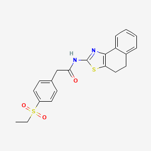 molecular formula C21H20N2O3S2 B2977264 N-(4,5-dihydronaphtho[1,2-d]thiazol-2-yl)-2-(4-(ethylsulfonyl)phenyl)acetamide CAS No. 942009-20-3