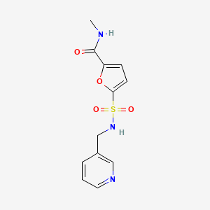 molecular formula C12H13N3O4S B2977266 N-methyl-5-(N-(pyridin-3-ylmethyl)sulfamoyl)furan-2-carboxamide CAS No. 1172867-56-9