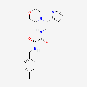 molecular formula C21H28N4O3 B2977270 N1-(2-(1-methyl-1H-pyrrol-2-yl)-2-morpholinoethyl)-N2-(4-methylbenzyl)oxalamide CAS No. 1049455-90-4