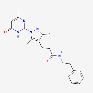 3-(3,5-dimethyl-1-(4-methyl-6-oxo-1,6-dihydropyrimidin-2-yl)-1H-pyrazol-4-yl)-N-phenethylpropanamide