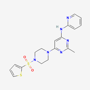 2-methyl-N-(pyridin-2-yl)-6-(4-(thiophen-2-ylsulfonyl)piperazin-1-yl)pyrimidin-4-amine