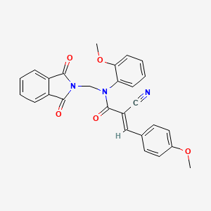 molecular formula C27H21N3O5 B2977285 (E)-2-cyano-N-[(1,3-dioxoisoindol-2-yl)methyl]-N-(2-methoxyphenyl)-3-(4-methoxyphenyl)prop-2-enamide CAS No. 325741-39-7