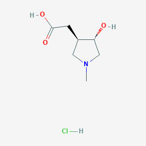 2-[(3R,4S)-4-Hydroxy-1-methylpyrrolidin-3-yl]acetic acid;hydrochloride