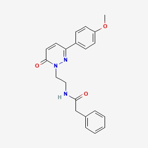 molecular formula C21H21N3O3 B2977293 N-(2-(3-(4-methoxyphenyl)-6-oxopyridazin-1(6H)-yl)ethyl)-2-phenylacetamide CAS No. 921572-49-8