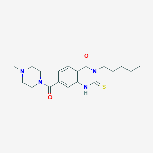 molecular formula C19H26N4O2S B2977294 7-(4-methylpiperazine-1-carbonyl)-3-pentyl-2-sulfanylidene-1H-quinazolin-4-one CAS No. 309940-32-7