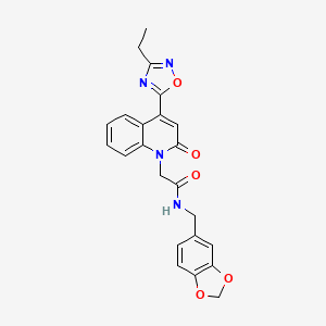 N-(benzo[d][1,3]dioxol-5-ylmethyl)-2-(4-(3-ethyl-1,2,4-oxadiazol-5-yl)-2-oxoquinolin-1(2H)-yl)acetamide