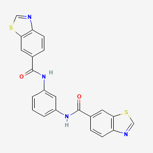 molecular formula C22H14N4O2S2 B2977305 N-[3-(1,3-苯并噻唑-6-羰基氨基)苯基]-1,3-苯并噻唑-6-甲酰胺 CAS No. 681175-15-5
