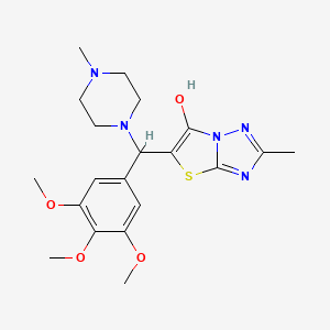molecular formula C20H27N5O4S B2977308 2-Methyl-5-((4-methylpiperazin-1-yl)(3,4,5-trimethoxyphenyl)methyl)thiazolo[3,2-b][1,2,4]triazol-6-ol CAS No. 851969-81-8