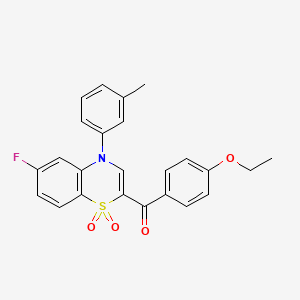 (4-ethoxyphenyl)[6-fluoro-4-(3-methylphenyl)-1,1-dioxido-4H-1,4-benzothiazin-2-yl]methanone