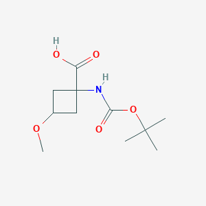 molecular formula C11H19NO5 B2977315 1-{[(叔丁氧羰基)氨基]-3-甲氧基环丁烷-1-羧酸} CAS No. 2166823-89-6