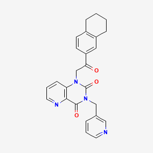 molecular formula C25H22N4O3 B2977317 1-(2-oxo-2-(5,6,7,8-tetrahydronaphthalen-2-yl)ethyl)-3-(pyridin-3-ylmethyl)pyrido[3,2-d]pyrimidine-2,4(1H,3H)-dione CAS No. 941908-06-1