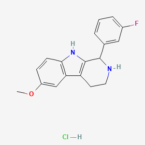 molecular formula C18H18ClFN2O B2977321 1-(3-Fluorophenyl)-6-methoxy-2,3,4,9-tetrahydro-1H-beta-carboline hydrochloride CAS No. 1158793-60-2