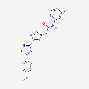 molecular formula C21H19N5O3 B2977326 2-{4-[5-(4-methoxyphenyl)-1,2,4-oxadiazol-3-yl]-1H-imidazol-1-yl}-N~1~-(3-methylphenyl)acetamide CAS No. 1251631-17-0